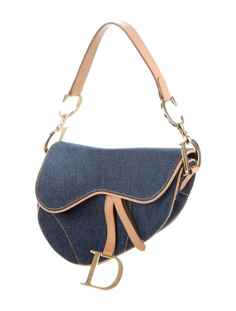 dior saddle bag denim blue|authentic dior saddle bag.